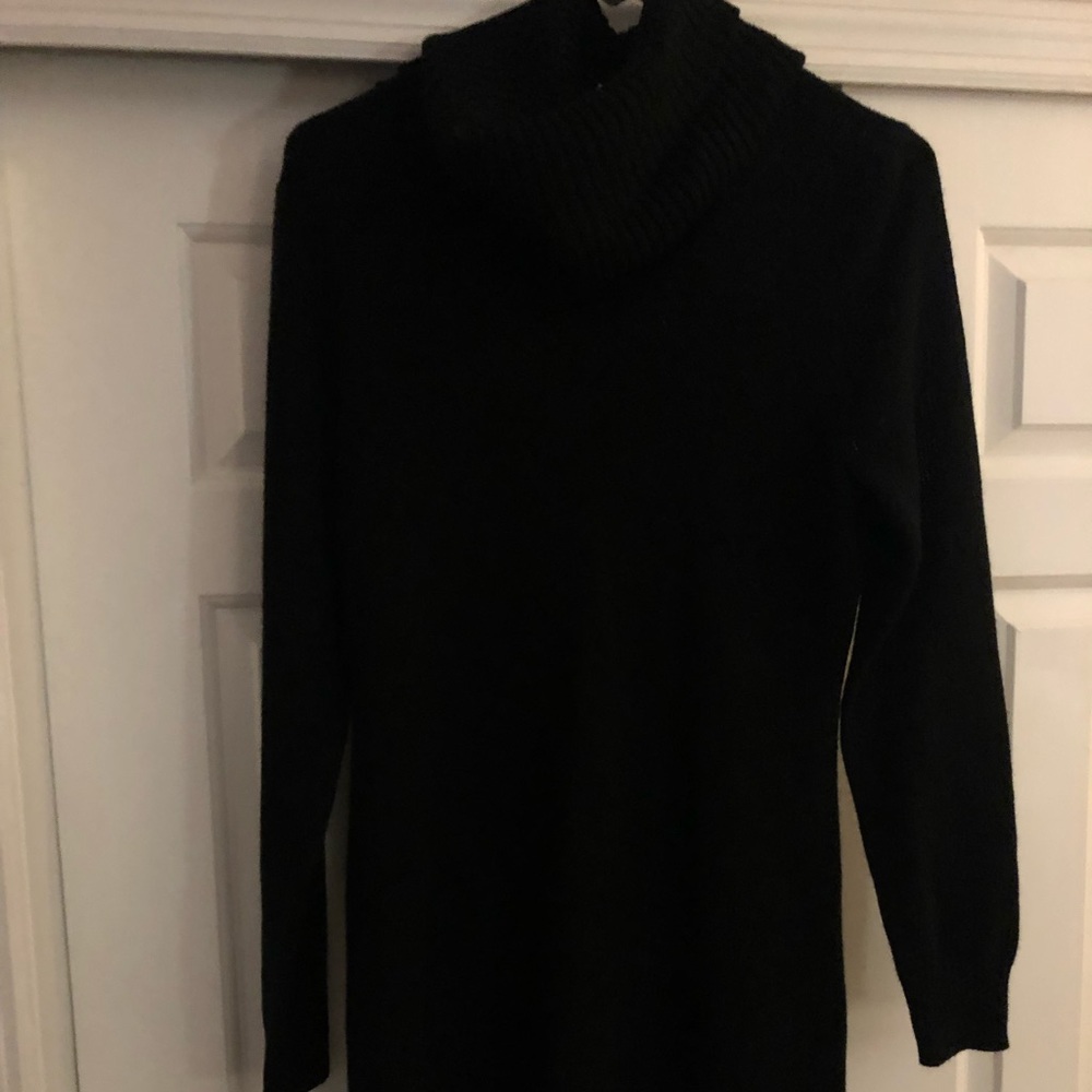 Black turtleneck sweater dress